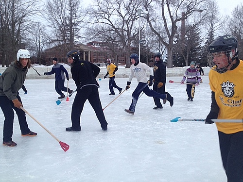 Take something like a volleyball or soccer ball. Grab some brooms. Attempt to whack the ball into the goal net. This is basically the kind of game that your PE teacher would throw together. While it is played on a hockey rink, it doesn’t involve ice skates and therefore doesn’t require you to know how to skate. There is some controversy over who actually invented the game. Canada says they did. Sweden takes exception to that claim. The only way to really settle this argument is through a game of broomball, we suppose.