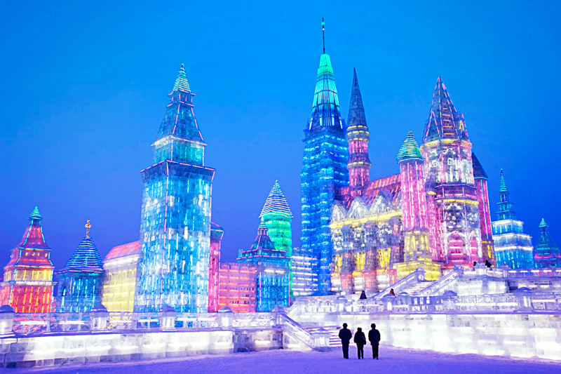 When most people are feeling festive about wintertime, they build a snowman. But Harbin, China takes it to entirely different level. This city of more than 5 million, located in the frigid northern end of the country, hosts an annual ice and snow sculpture festival, an event that attracts talented artists from all over the world who show off their mad ice sculpture skills. We don’t mean a quaint sculpture of a life-size penguin or whatever either. They go all out and create these huge ice castles, towers, trains and basically anything that would make you feel like you’ve entered a fantasy world.