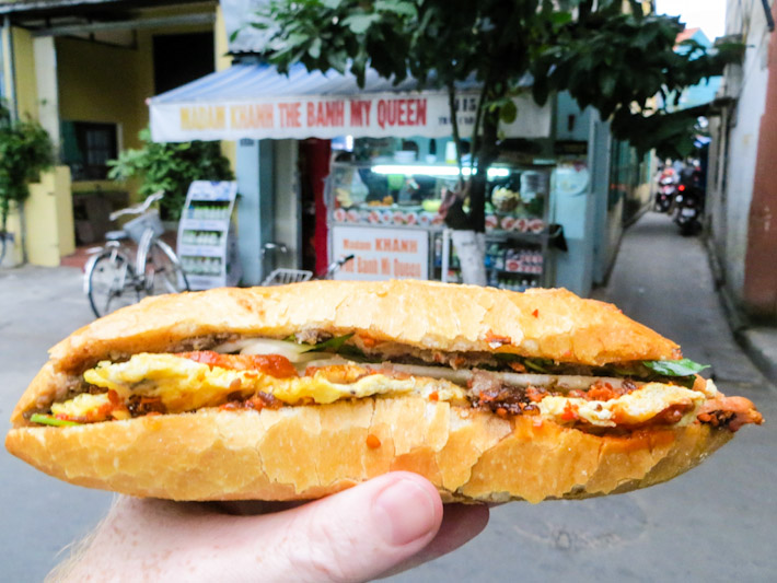 Banh Mi is a popular Vietnamese sandwich comprised of a baguette that is served with things like pork sausage, cucumber, coriander leaf, pickled carrots and daikon. In a nod to Vietnam’s French colonial past, condiments such as pâté and mayonnaise are also added. While typically savory, ice cream can also be used as a filling.