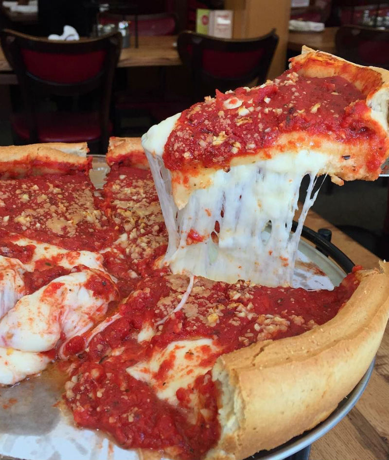 Ballpark franks are great, but what about Chicago’s ‘za? This hearty dish will make your sorrows go away with every bite into cheesy, layered and flaky crust. The origin goes back to two Neapolitan immigrants in 1943, Ike Sewell and Ric Riccardo. Homesick immigrants flocked to the Chicago-style pizza and with time its popularity grew into what is revered as today. The inverted style is arguably the richest in flavor next to its competitors.