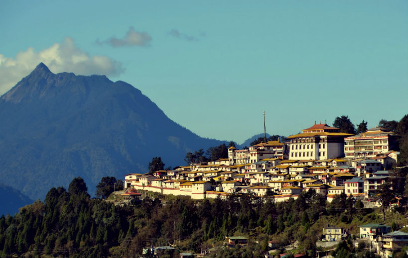 You’re looking at the largest monastery in India. It was founded by the fifth Dalai Lama near the Tibetan border. The name Galden Namgey Lhatse roughly translates to “Heavenly paradise in a clear night”.