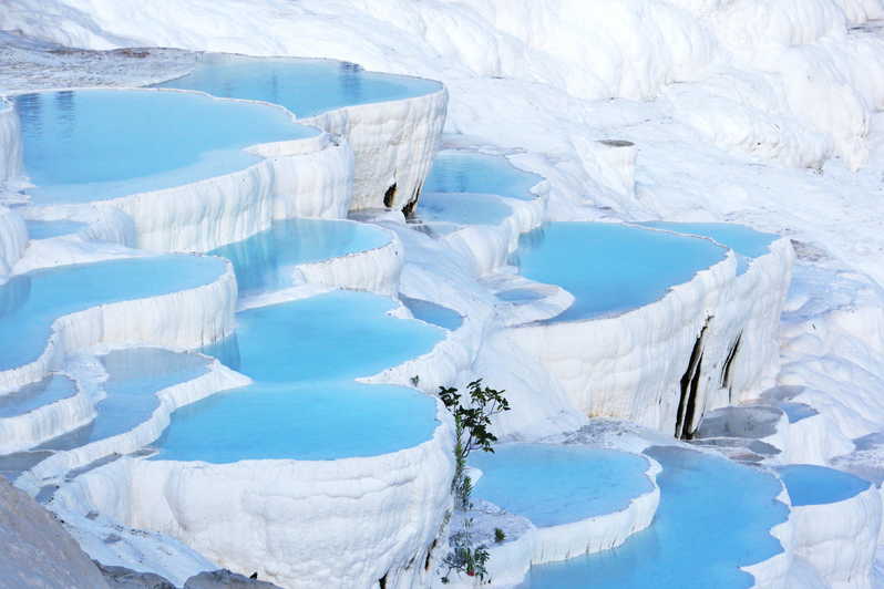 No thermal pools have ever looked as good as Pamukkale (Cotton Palace) in Turkey. And yes, you can actually get in there and have a dip!