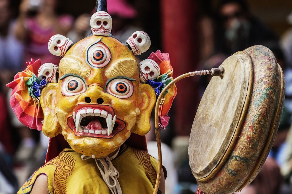 Hemis festival is being held in Leh, Ladakh, to honour the life and work of Guru Padmasambhava, the founder of Tantric Buddhism in Tibet. During this festival, which takes place in the richest Buddhist temple of the region, lamas put on bizarre masks and costumes to perform the special Masked Dance. It’s a truly grotesque and unusual sight!