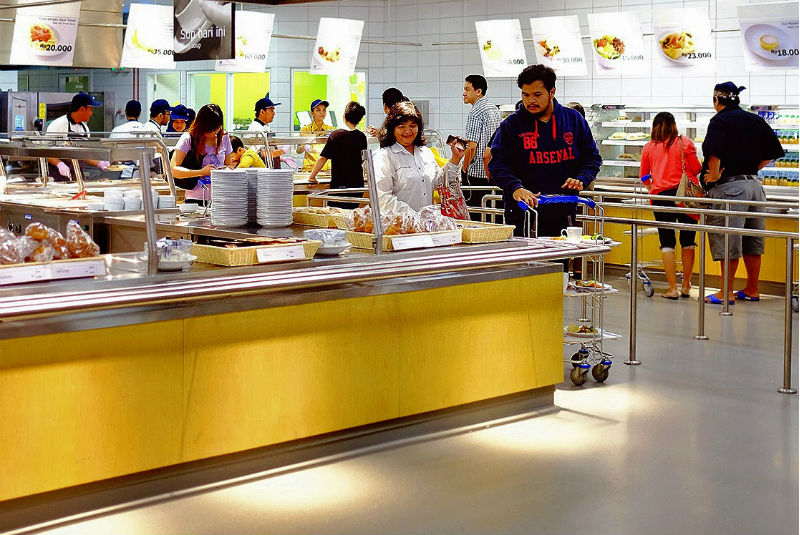 We’ve all been there. Maybe it’s the frustration of watching your wife look at the same kitchen decor over and over again. Maybe it’s kids begging for a toy that’s just waiting to get thrown in with the rest that they’re already bored with. The process of shopping can be strenuous and overwhelming. You can sit in comfort and relief once you enter the cafeteria, letting your sorrows wash away with each bite of those luscious balls of meat.