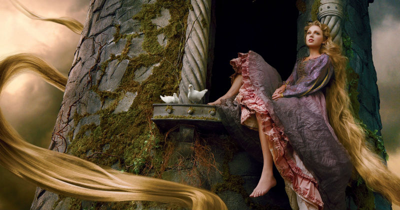 One of the newest princesses was the golden-haired Rapunzel. Turns out Taylor Swift agreed to serve as a live model for this heroine! Who would ever say no to such a fantastic offer? Later a legendary photographer Annie Leibovitz even shot her as Rapunzel for Disney parks campaign.