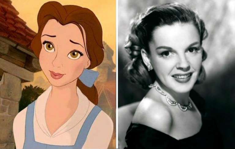 Let’s face it, Belle is pretty much copy-pasted Judy Garland! The animators really did a great job with her in “Beauty and the Beast”.